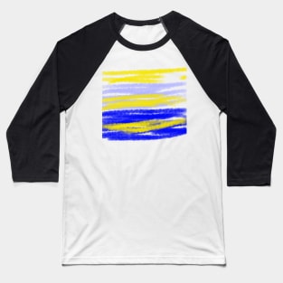 Blue yellow watercolor abstract art Baseball T-Shirt